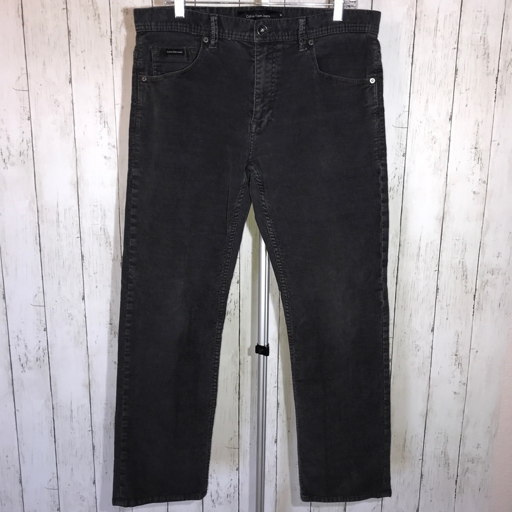 Calvin Klein Dark Gray Corduroy Pants Size 34 X 30